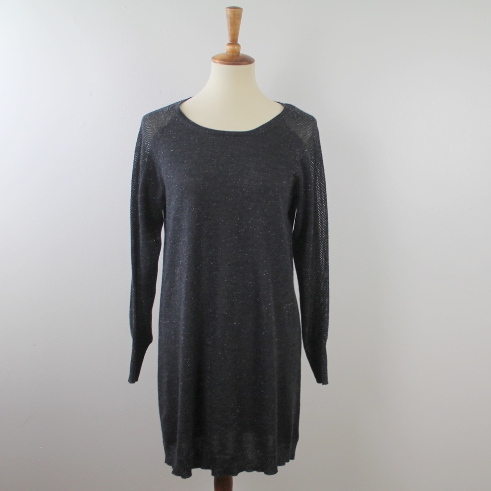 Eileen Fisher Sweater Knit Metallic Fleck Dress S